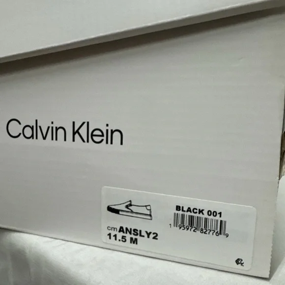 Calvin Klein Men's Ansly 2 Leather Slip-on Sneakers Size11.5 black .R14 - Picture 7 of 11